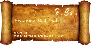 Hovanecz Csépán névjegykártya